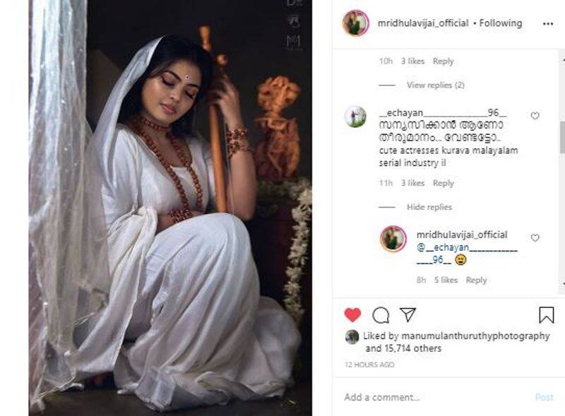 malayalam serial cute actress mridula vijay shared her concept photoshoot on bakta meera
