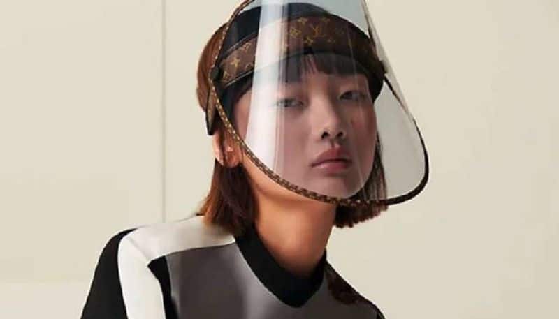 louis vuitton  l luxury face shields and hat made according to modern technology