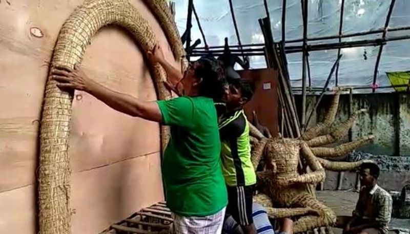 Devi Durga Idol going to Hong Kong from kolkata kumortuli RTB