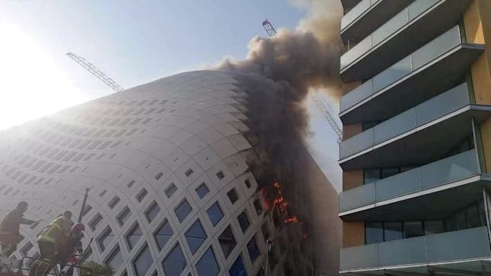 Fire erupts in building near Beiruts port cause yet to be ascertained-dnm Fire erupts in building near Beiruts port cause yet to be ascertained-dnm