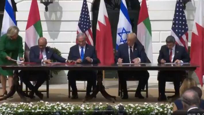 Israel United Arab Emirates and Bahrain signed historic Abraham Accord Israel United Arab Emirates and Bahrain signed historic Abraham Accord
