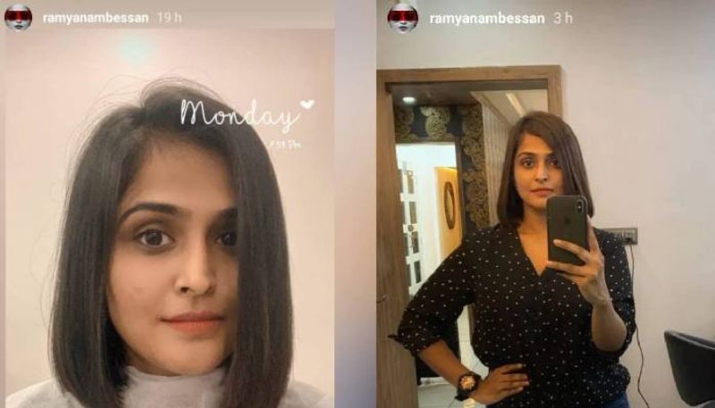 ramya nambessan s new hair cut