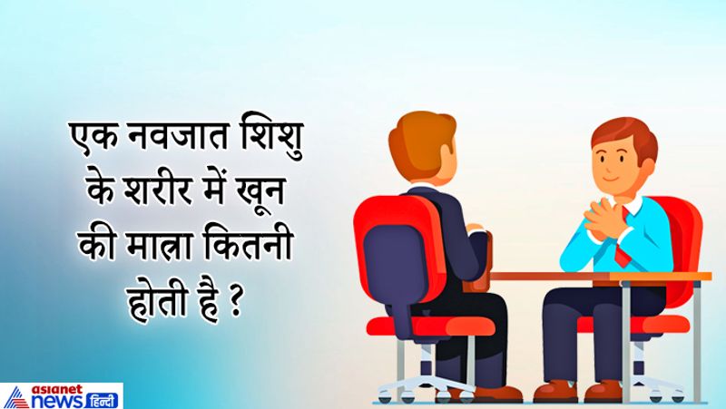 सवाल. एक नवजात के शरीर में खून की कितनी मात्रा होती है?
जवाब: 270 ML