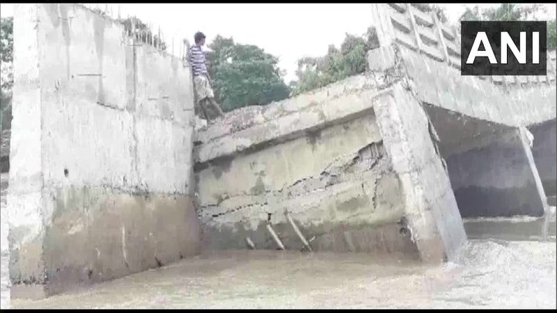 government bridge was washed away by the first rain and another place the villagers built their own bridge in bihar