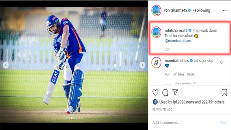 टीम के कप्तान रोहित शर्मा मैच पहले पूरी तरह कॉन्फिडेंट नजर आ रहे हैं। इन तस्वीरों को शेयर करते हुए भी उन्होंने लिखा है तैयारी पूरी, अब क्रियान्वयन का समय (Prep work done, Time for execution)