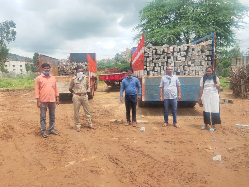 Officers Raid on Illegal Mining in Gangavati in Koppal District