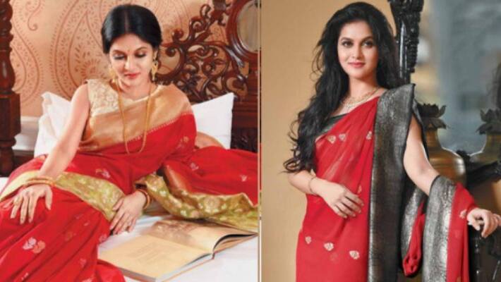 stunning looks of Mithila raises the temperature in red saree goes viral brd stunning looks of Mithila raises the temperature in red saree goes viral brd