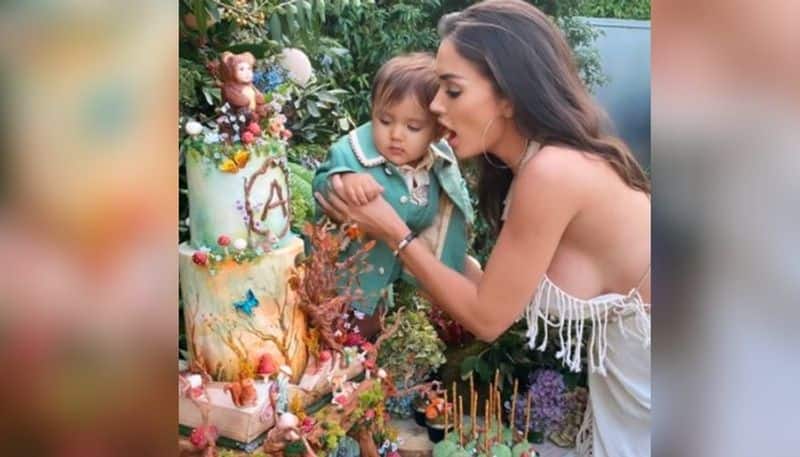 actress amy jackson son birthday video goes viral in social media