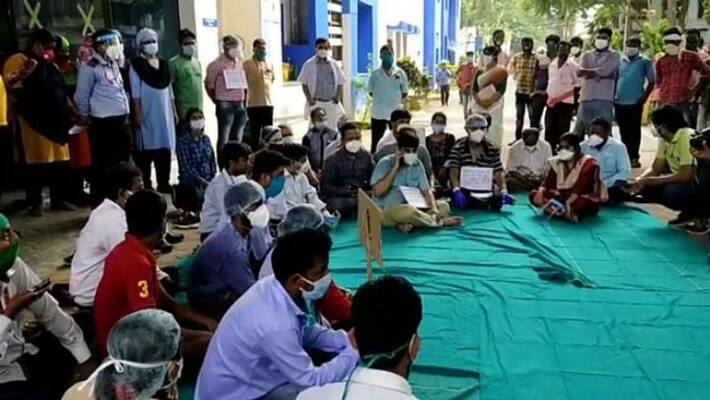 Due to Covid19 patient death chaos creates at Jhargram ASB Due to Covid19 patient death chaos creates at Jhargram ASB