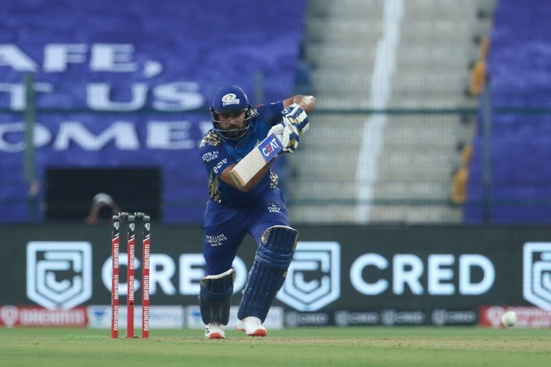 First ball to go for a boundary
It is hard to imagine the very first ball of the season going for a four and that too after months of lockdown. However, Rohit Sharma hit a beautiful four through the covers to the swing ball of Deepak Chahar.