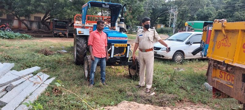 Police Raid on Illegal Mining in Gangavati in Koppal Districtgrg