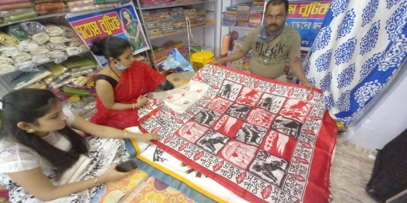 Corna Saree sales during Covid-19 situation on upcoming Durga Puja at Hooghly ASB