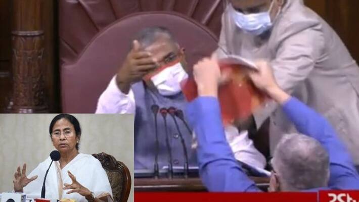 tmc leader mamata banerjee says bjp murder democracy on rs 8 mp suspended bsm tmc leader mamata banerjee says bjp murder democracy on rs 8 mp suspended bsm