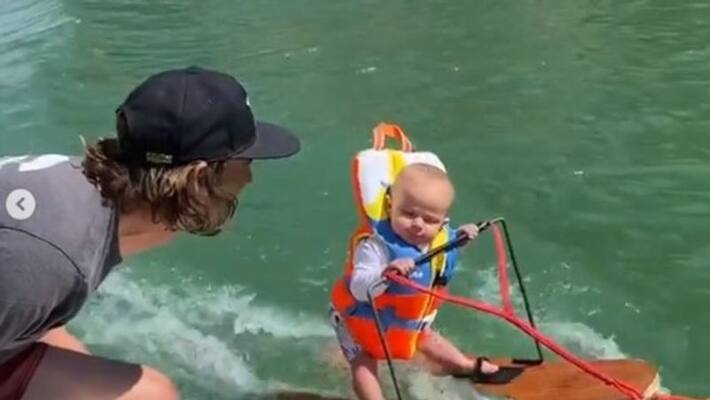 viral video of 6 month toddler who wakeboarding in lake bsm viral video of 6 month toddler who wakeboarding in lake bsm