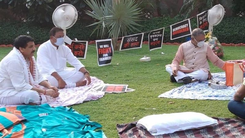 निलंबित सांसदों को नाम डेरेक ओब्रायन- तृणमूल, डोला सेन- तृणमूल, रिपुन बोरा- कांग्रेस, राजीव सातव- कांग्रेस, सैयद नजीर- कांग्रेस, संजय सिंह- आप, ई करीम- सीपीआई, केके रागेश- सीपीआई हैं।
