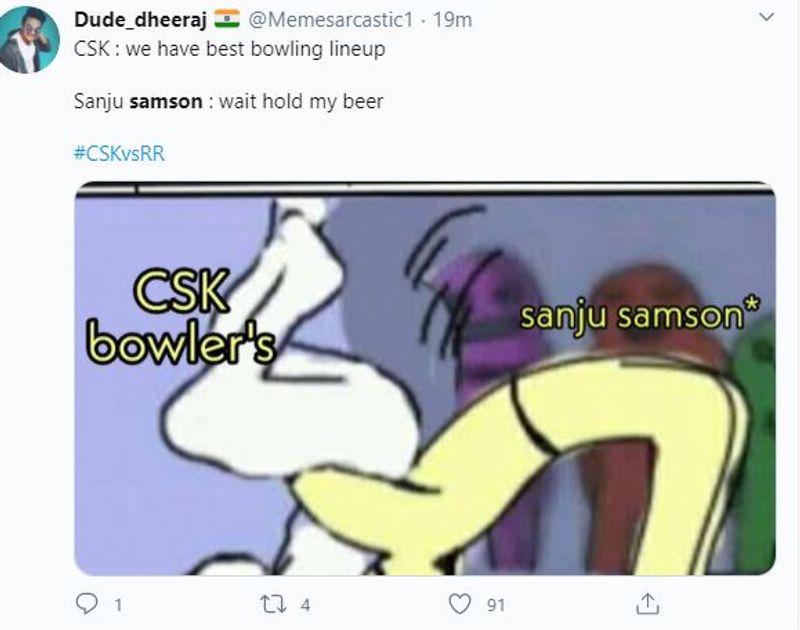 Sanju Samson massive innings against CSK
