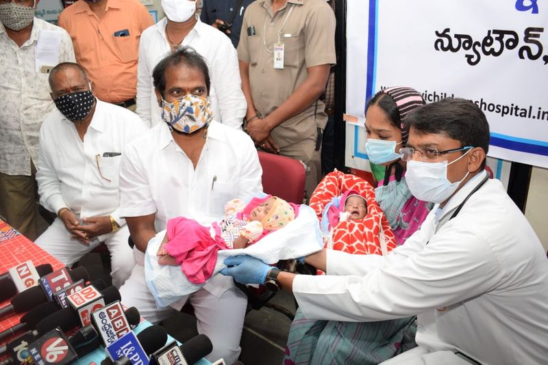 miniter srinivas goud saves two childrens life