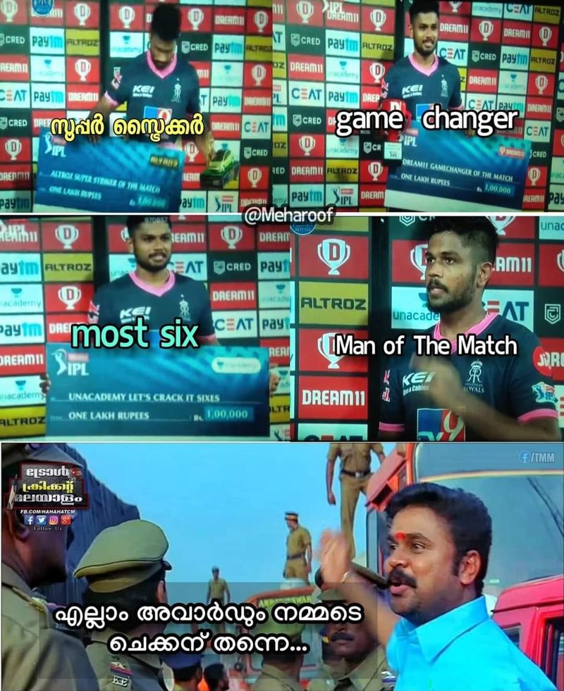 troll on 2020 ipl RR CSK match