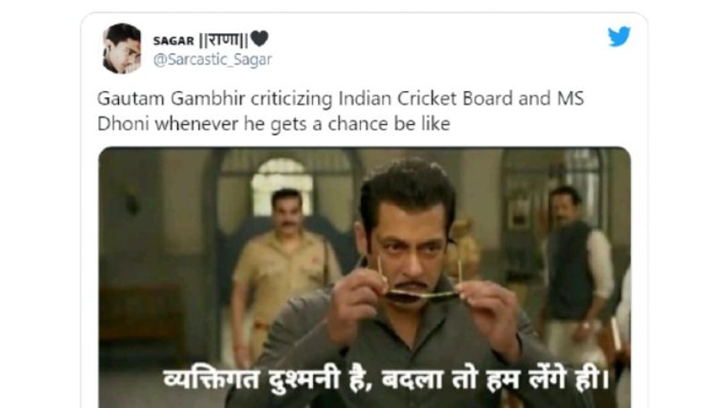 dhoni fans trolls gautam gambhir in twitter