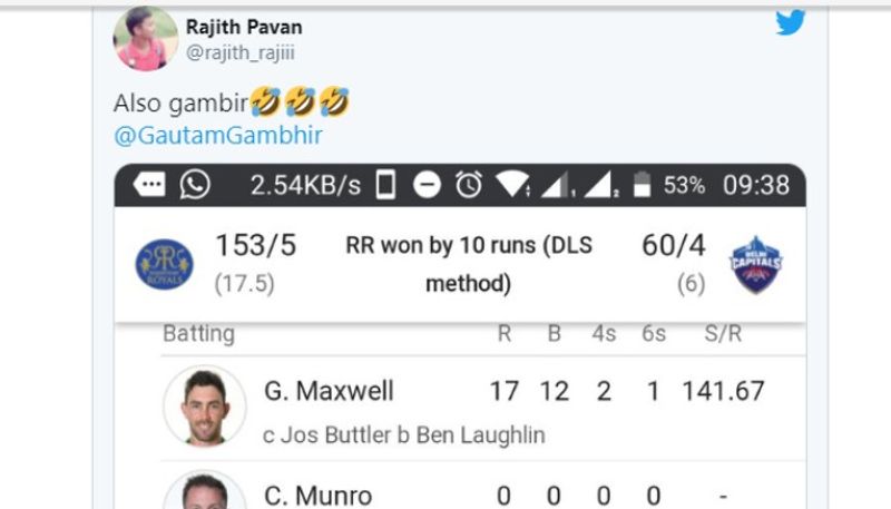 dhoni fans trolls gautam gambhir in twitter