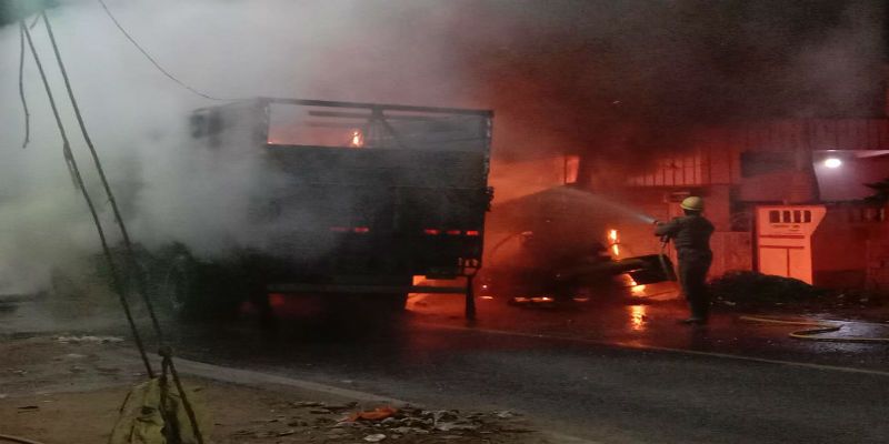Massive Fire breaks out by Aaccident at Purulia ASB