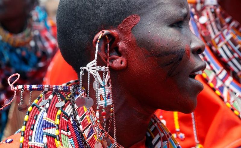 maasai gathering for ceremony in kenya