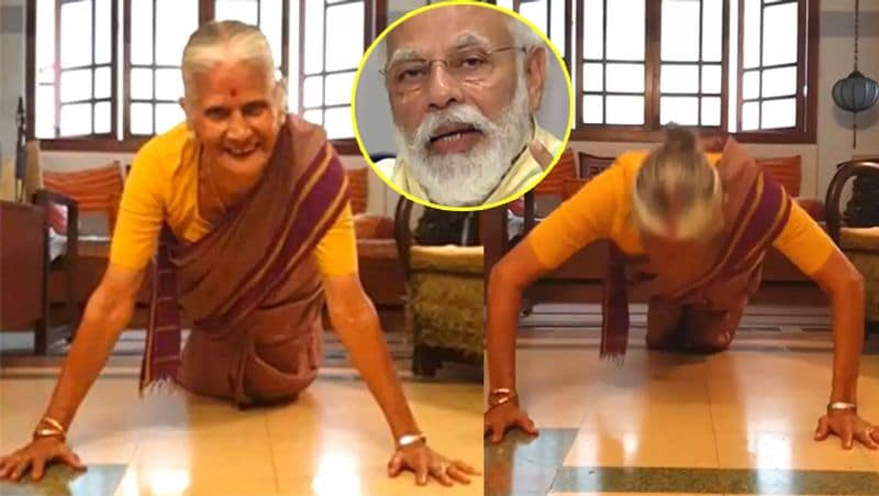 PM Narendra Modi to Milind Soman at Fit India Dialogue Surprised to see your mother do push ups at 81 watched video 5 times BSS