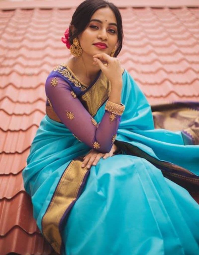gv prakash sisiter bhavani sree latest saree photo gallery