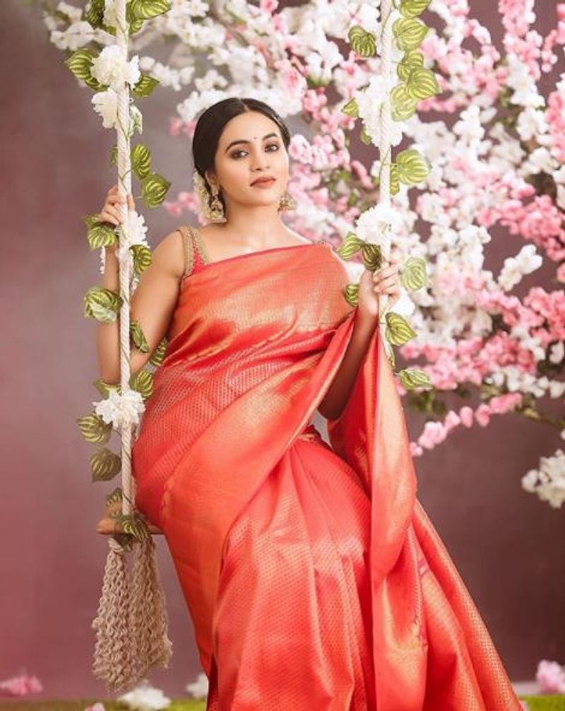 gv prakash sisiter bhavani sree latest saree photo gallery