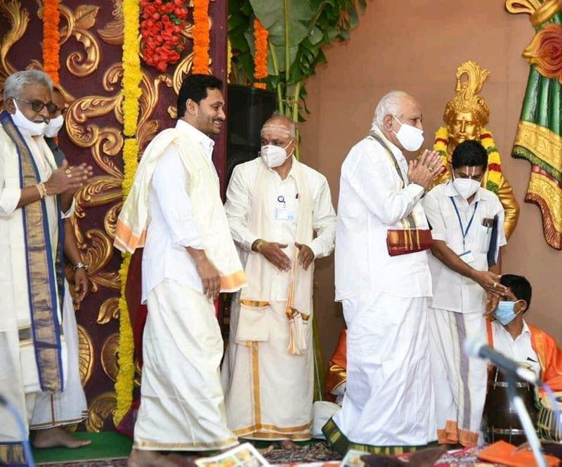 BS Yediyurappa Did Lay The foundation Stone of Karnataka Bhavan in Tirumala