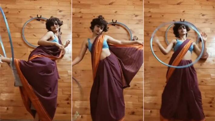 Saree Sneakers And A Hula Hoop: This Dance To 'Genda Phool' Has Twitter Impressed nra Saree Sneakers And A Hula Hoop: This Dance To 'Genda Phool' Has Twitter Impressed nra