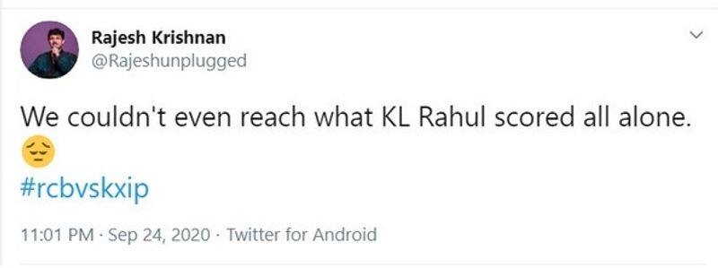 Kannada singer Rajesh krishnan tweets about IPL Shivam KL rahul and RCb vcs