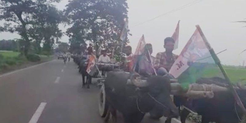TMC stages protest against farmers bill in Goghat at Hooghly BTG