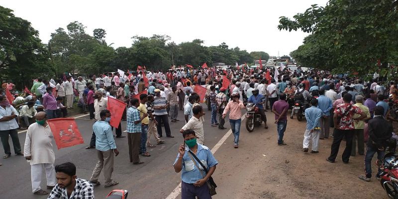 Cpm krishak Sabha protest against Farm Bill at Burdwan ASB