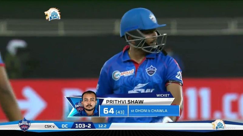 ipl 2020 csk vs dc fans fires ms dhoni for not appealing to take prithvi shaw wicket