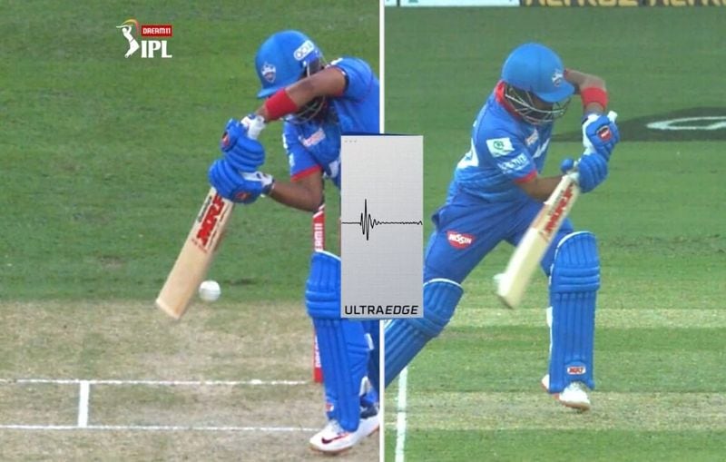 dhoni first time in his cricket career missed to spot edge of prithvi shaw in ipl 2020