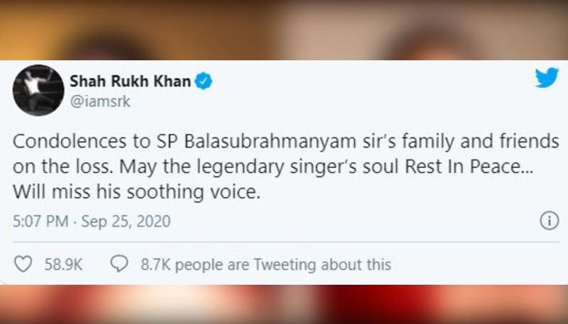 Celebrities react to SP BalaSubrahmanyam's demise ADB