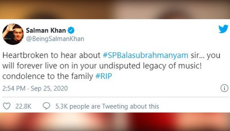Celebrities react to SP BalaSubrahmanyam's demise ADB