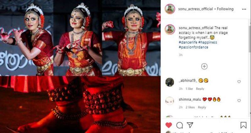 Malayalam miniscreen actress sonu ajaykumar shared her performing photos with catching caption