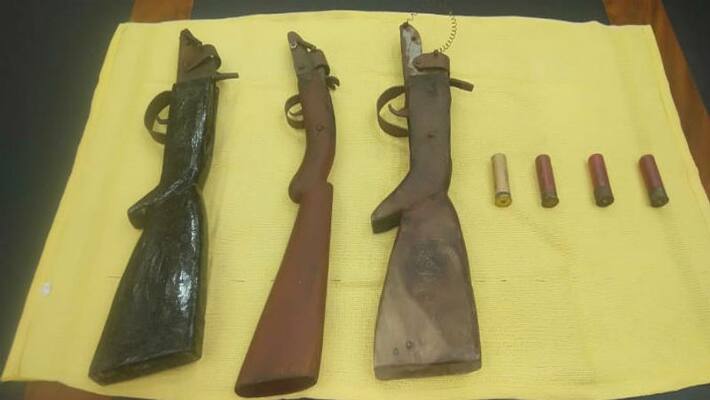 Police arms recovered from Basanti area at South 24 Pargana ASB Police arms recovered from Basanti area at South 24 Pargana ASB