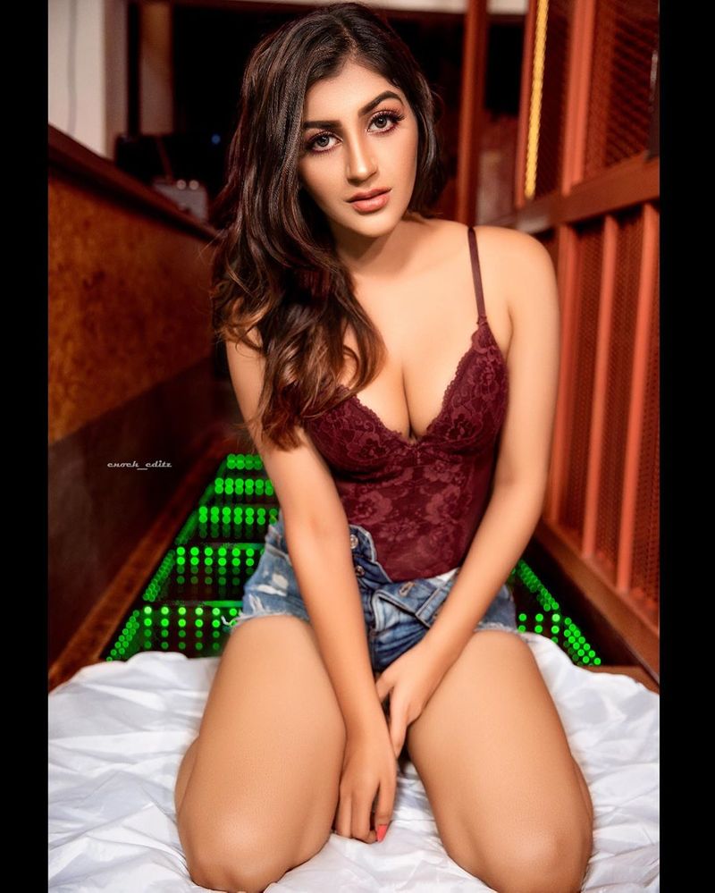 Bigg Boss Fame Yashika anand Green transparent dress hotness over loaded photos