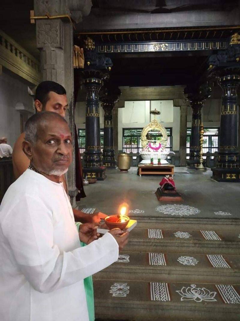 ilayaraja  pay tribute in Thiruvannamalai Temple for SP Balasubrahmanyam
