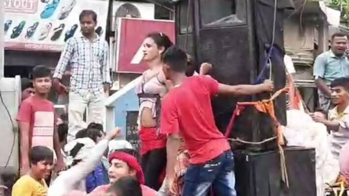 Item dance in front of TMC leaders in south 24parganas BTD Item dance in front of TMC leaders in south 24parganas BTD