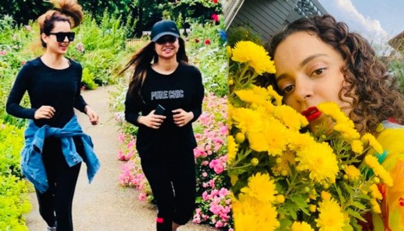 bollywood firebrand kangana ranaut on chamomile flower vase photos viral arj
