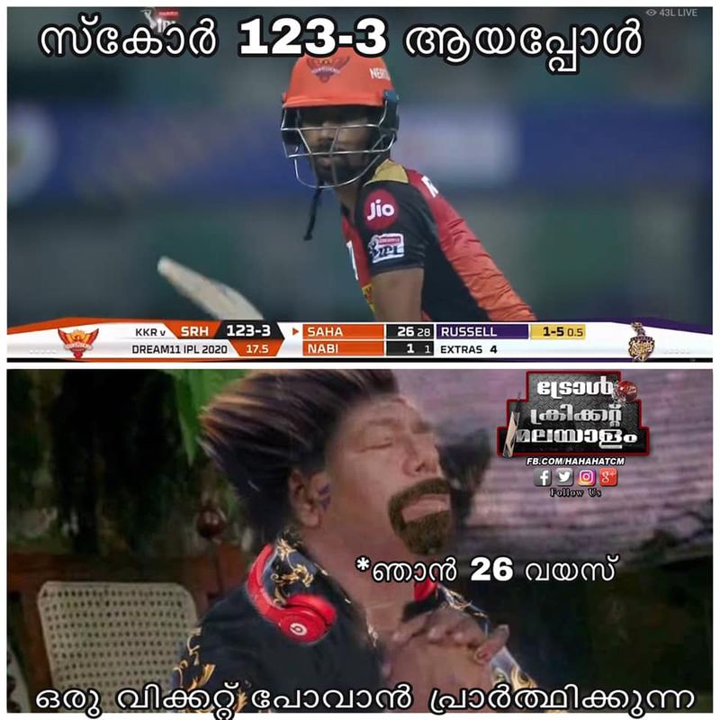 fans trolls wriddhiman saha for his slow innings vs KKR