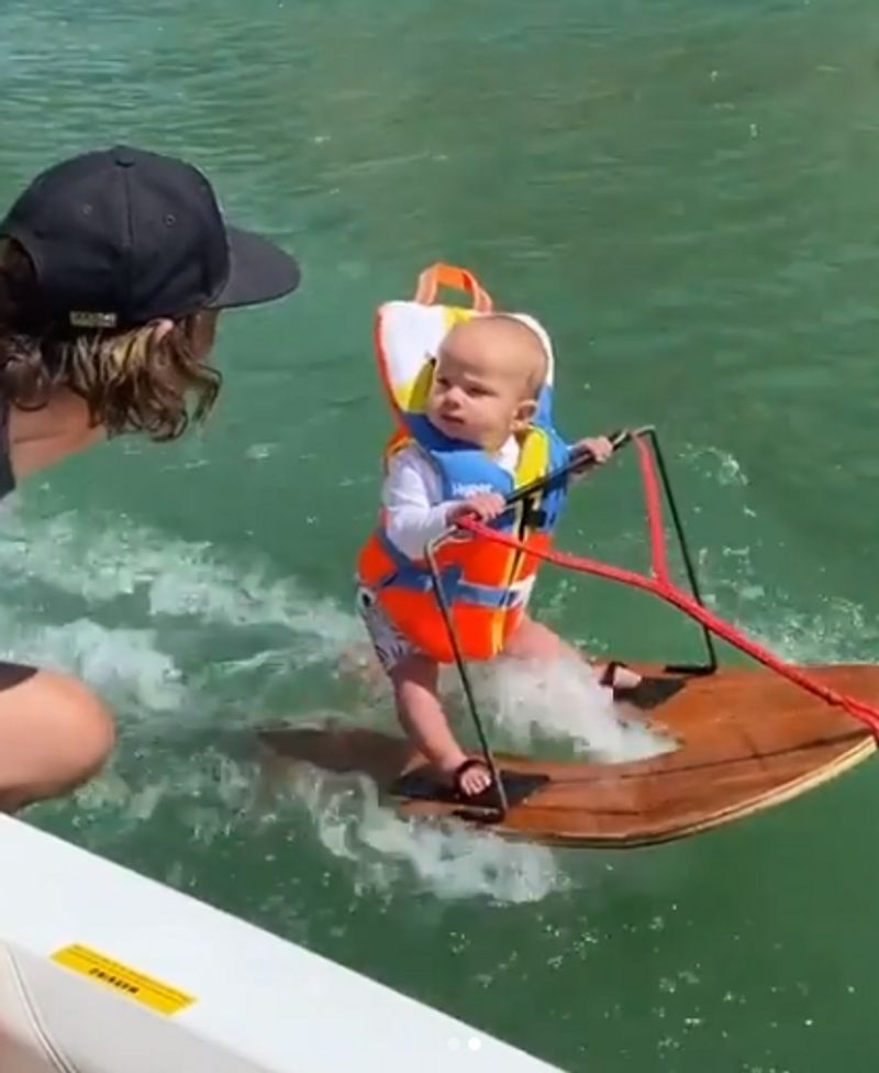 6 Month Old Becomes Youngest Person To Go Water Skiing Video Is Viral