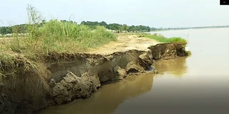 Landside affected river side village at Nadia ASB