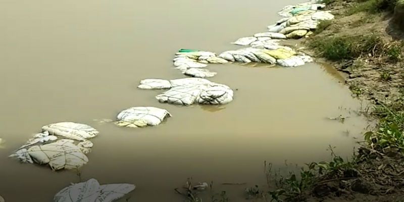 Landside affected river side village at Nadia ASB