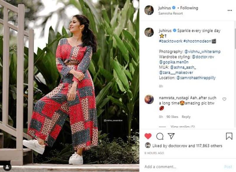 miniscreen youth actress juhi rustangi shared her new photoshoot images and the fan proples plea to back the miniscreen