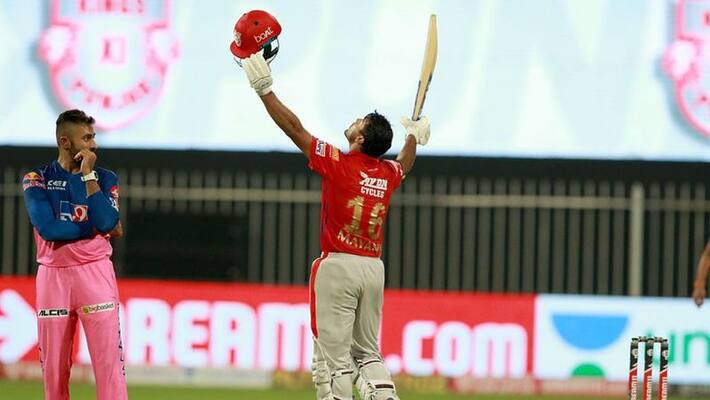 IPL 2020 Mayank agarwal century help KXIP to set 224 runs target to Rajasthan royals ckm IPL 2020 Mayank agarwal century help KXIP to set 224 runs target to Rajasthan royals ckm